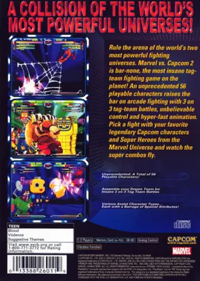 Marvel vs. Capcom 2 - New Age of Heroes box cover back